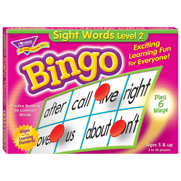 Trend Enterprises Sight Words Level 2 Bingo Game T6076